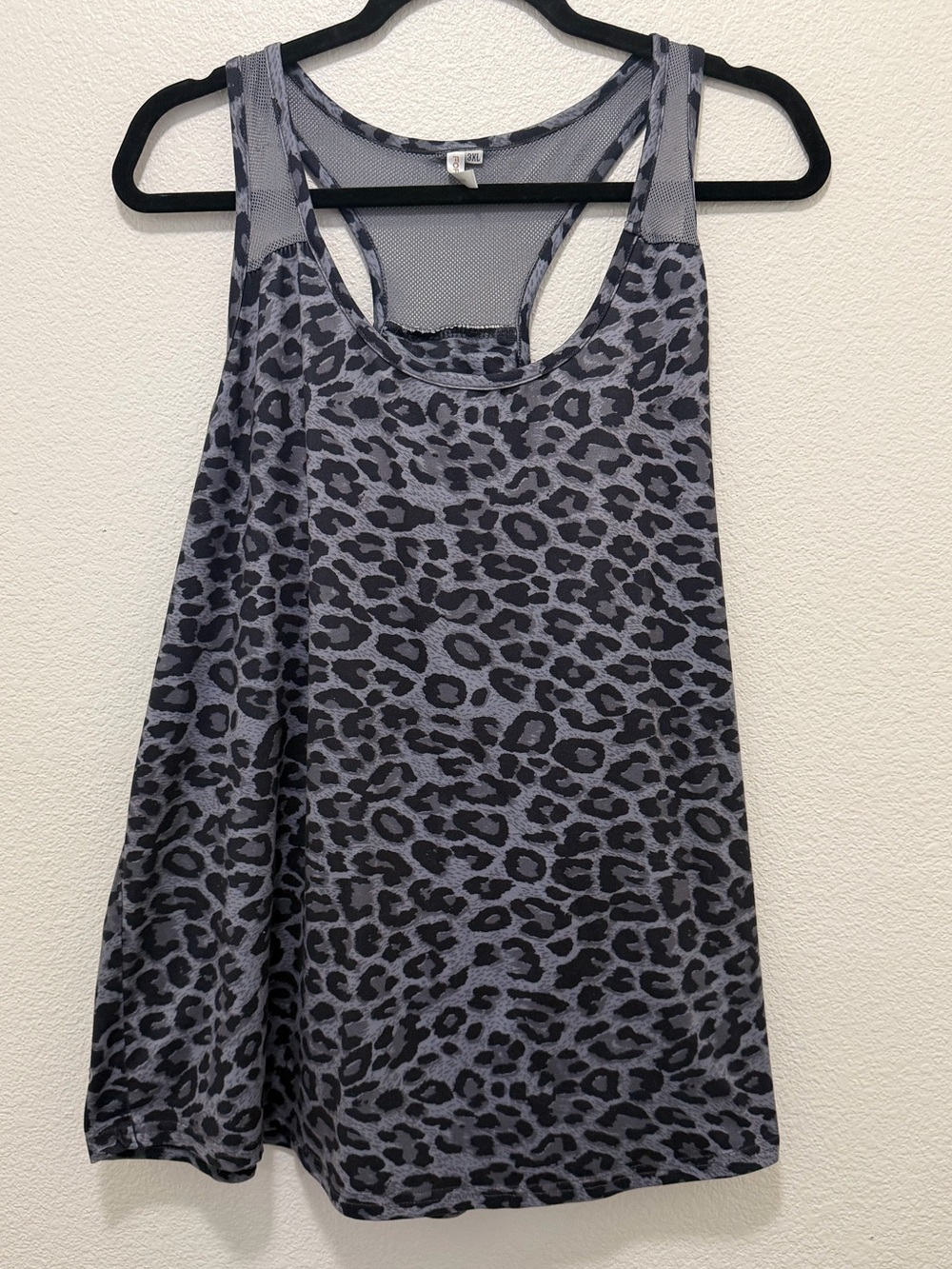 Foretold leopard print sleeveless active wear tank, size 3X